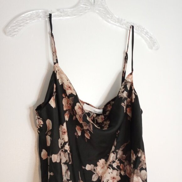 Heatherly Black Floral Valentina Spaghetti Strap Cowl Neck Bodyshirt - Picture 2 of 11